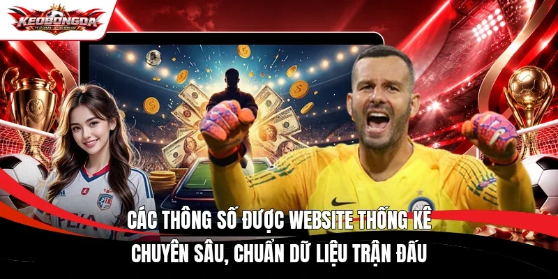 Các thông số được website thống kê chuyên sâu, chuẩn dữ liệu trận đấu