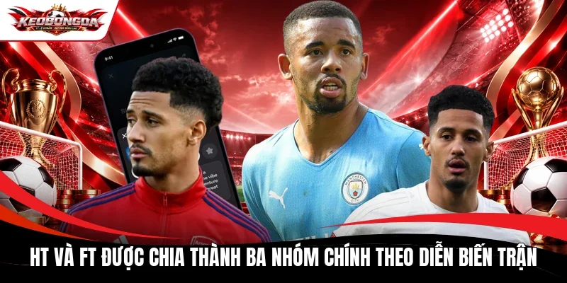 HT và FT được chia thành ba nhóm chính theo diễn biến trận
